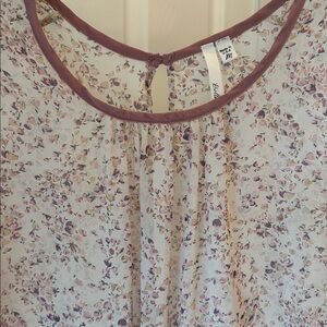Bellatrix Sheer Floral Blouse - Cream and Purple